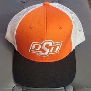 OSU Orange and Black Snapback Trucker Style Hat